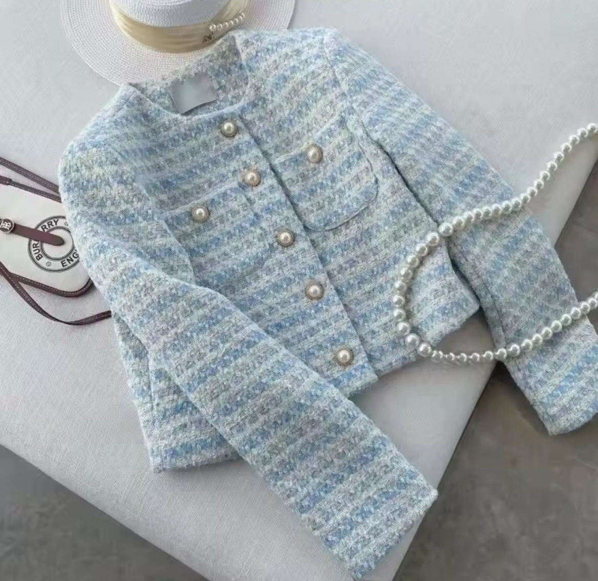 Gilet cream blue